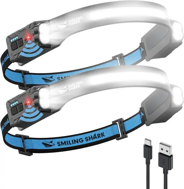 Main image of TD-0123-S Headlamp, 2-Pack 2400mAh Ultra-Bright Head Lamp Flashlight Rechargeable with Multi-Mode LED Head Lamp with 270°Rotated for Outdoor, Camping, Hiking