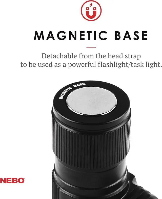 Alt view image 6 of 7 - Transcend Rechargeable Headlamp | 1000 Lumens, 5 Light Modes, Detachable Magnetic Work Light, Water Resistant, Bright LED Headlight for Hiking & Camping, Includes USB Charging Cable