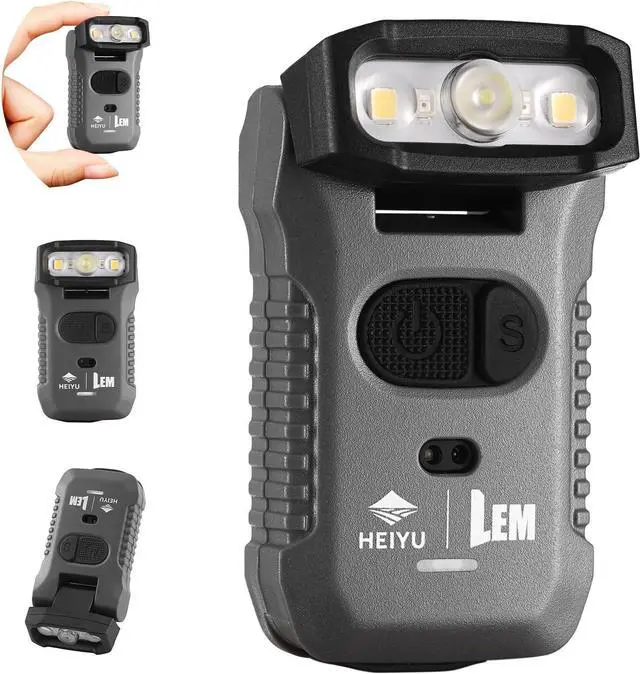 Main image of Rechargeable Cap Lights Clip Hat with Motion Sensor & Magnetic Base - 170° Adjustable Head, 633LM Red/Yellow/White Hands-Free Light for Camping, Running, Fishing (IP68 Waterproof)