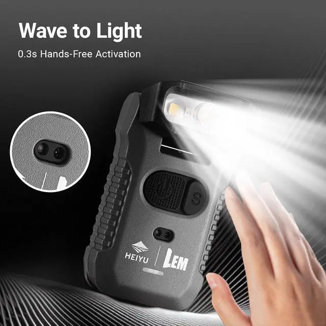 Alt view image 4 of 7 - Rechargeable Cap Lights Clip Hat with Motion Sensor & Magnetic Base - 170° Adjustable Head, 633LM Red/Yellow/White Hands-Free Light for Camping, Running, Fishing (IP68 Waterproof)