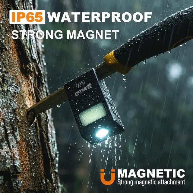Alt view image 2 of 7 - U1 EDC Clip-on Flashlight, 500 Lumens Rechargeable Magnetic IP65 | Hands-Free Flat Pocket Light, Spot/Flood/RGB Modes, Waterproof Mini USB-C Sensor Work Light for Camping, Cycling, Emergencies