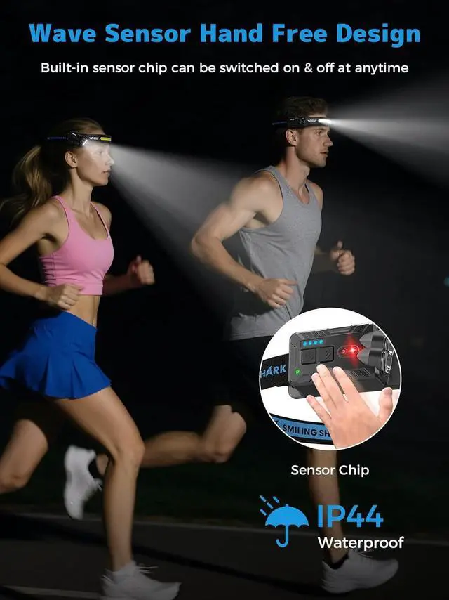 Alt view image 4 of 7 - TD-0123-S Headlamp, 2-Pack 2400mAh Ultra-Bright Head Lamp Flashlight Rechargeable with Multi-Mode LED Head Lamp with 270°Rotated for Outdoor, Camping, Hiking