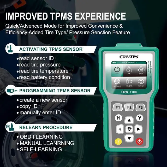 Alt view image 4 of 5 - CDW-T100 TPMS Programming Tool,Program Universal Sensor