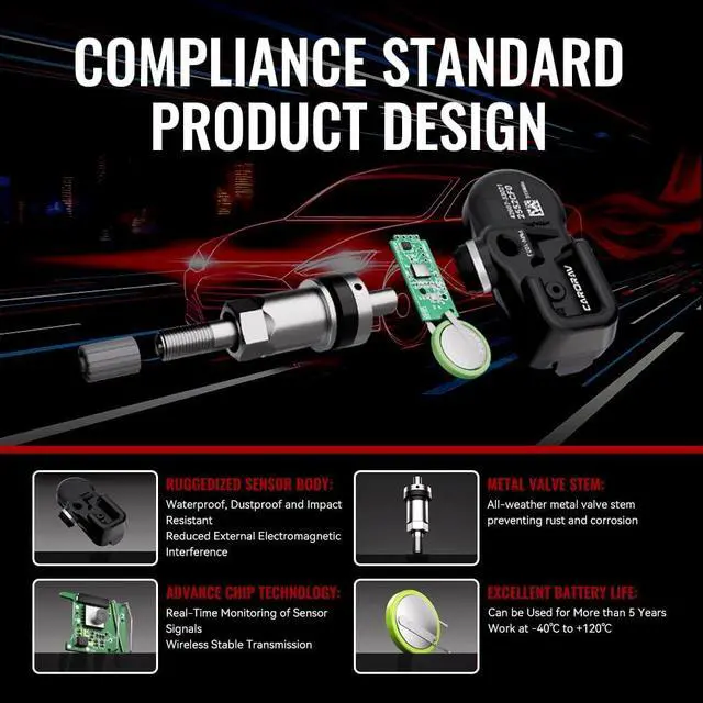 Alt view image 5 of 7 - TPMS Sensor Toyota, 315Mhz Tire Pressure Monitoring System Sensor fit for Toyota RAV4 Highlander Camry Corolla, Lexus ES GS LS LX Replaces 42607-33021 4260706011 PMV-107J 4-Pack