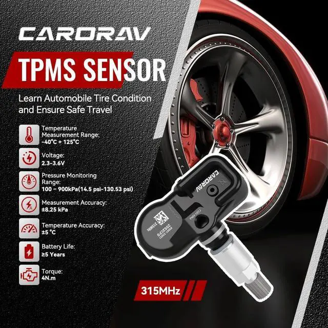 Alt view image 6 of 7 - TPMS Sensor Toyota, 315Mhz Tire Pressure Monitoring System Sensor fit for Toyota RAV4 Highlander Camry Corolla, Lexus ES GS LS LX Replaces 42607-33021 4260706011 PMV-107J 4-Pack