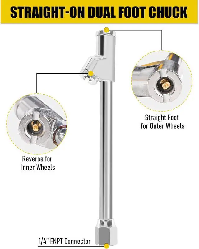Alt view image 6 of 6 - Truck Inflator Kit, 3/8''×50ft Hybrid Air Hose with 1/4''MNPT Endings, Universal Glad Hand&Chuck