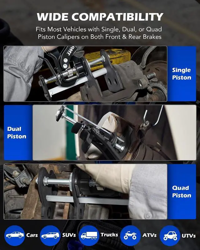 Alt view image 5 of 7 - OMT Single Dual Quad Piston Brake Caliper Press Tool for Pad Replacement