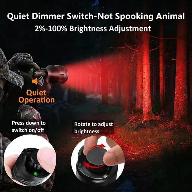 Alt view image 3 of 6 - Spale 700 Yards Dimmable Red Light Flashlight for Night Hunting Flashlight with red Beam