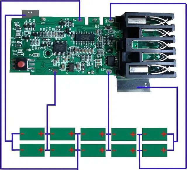 Alt view image 2 of 2 - Protection Circuit Board (PCB) for Milwaukee M18 18V Batteries Replacement BMS Module for 1.5Ah, 2.0Ah, 3.0Ah, 4.0Ah, 5.0Ah & 9.0Ah Models (Battery Not Included, 2-Pack)