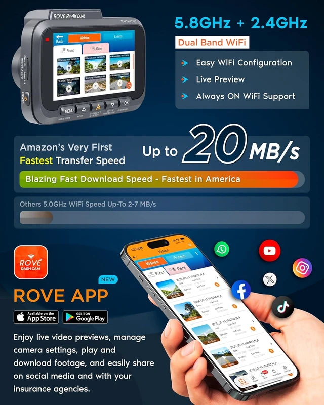 Alt view image 5 of 7 - R2-4K Dual Dash Cam Front and Rear, STARVIS 2 Sensor, Free 128GB Card