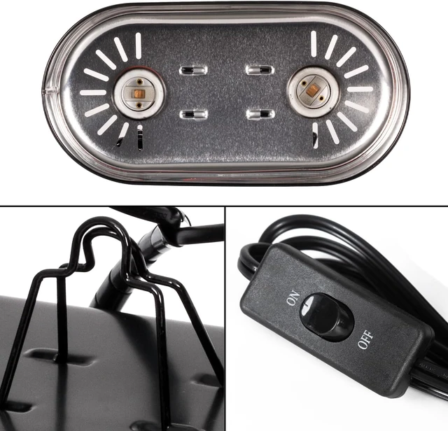 Alt view image 4 of 7 - Dual Reptile Heat Lamp Combo Pack with 100W UVA Basking Light & 26W UVB 5.0 Bulb