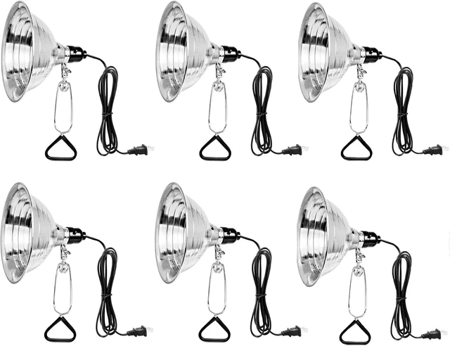 Main image of 6-Pack Clamp Lamp with 8.5 Inch Aluminum Reflector, 150W E26 Max, 6FT Cord