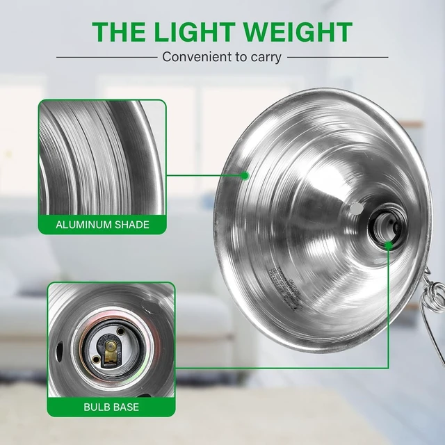 Alt view image 5 of 7 - 6-Pack Clamp Lamp with 8.5 Inch Aluminum Reflector, 150W E26 Max, 6FT Cord