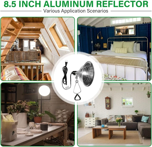 Alt view image 6 of 7 - 6-Pack Clamp Lamp with 8.5 Inch Aluminum Reflector, 150W E26 Max, 6FT Cord
