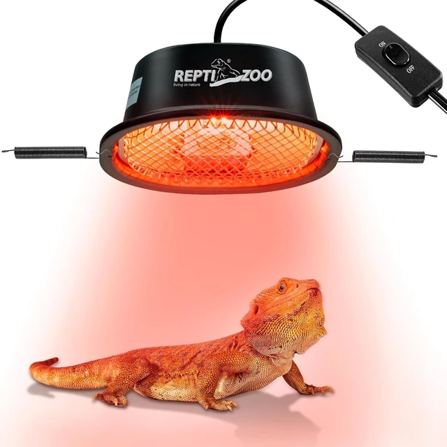 Main image of G9 Reptile Infrared Heat Lamp Combo Kit, 50W UVA Basking Red Bulb & Low-Profile Tank Hood