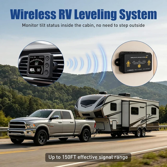 Alt view image 5 of 7 - Wireless RV Level System with 6-Axis Gyro Indicator & Display