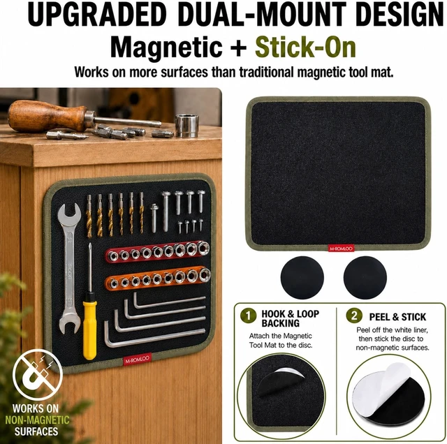 Alt view image 3 of 7 - 4-Pack Dual-Sided Magnetic Tool Mat Screw Holder for Mechanics