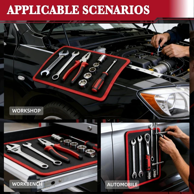 Alt view image 5 of 7 - 3-Piece Heavy Duty Magnetic Tool Mat with Flexible Tray for Garage, Workshop & Auto Repair