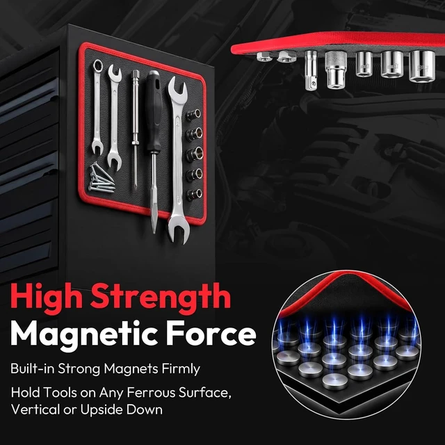 Alt view image 3 of 7 - 40lb Flexible Magnetic Tool Mat, Non-Slip PVC Surface, 12-5/8" x 9-5/8", 2-Pack