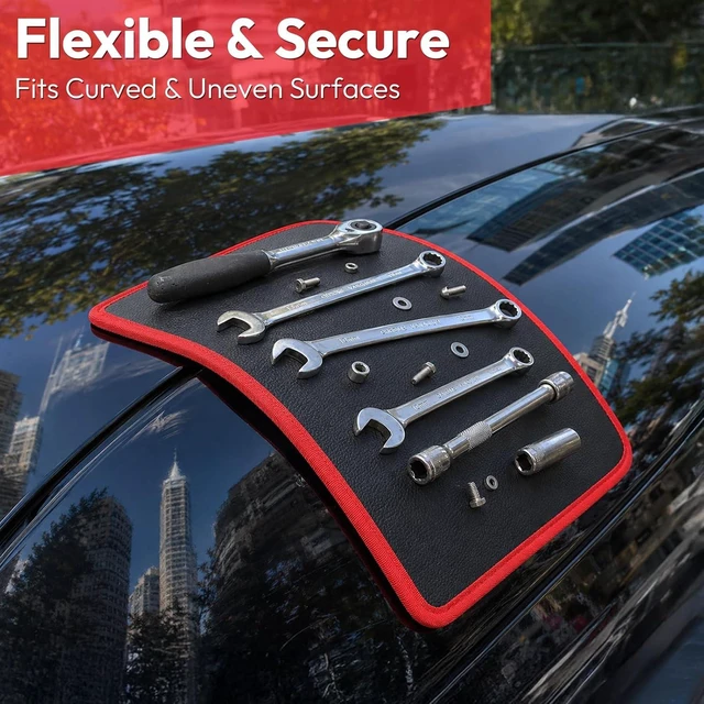 Alt view image 5 of 7 - 40lb Flexible Magnetic Tool Mat, Non-Slip PVC Surface, 12-5/8" x 9-5/8", 2-Pack