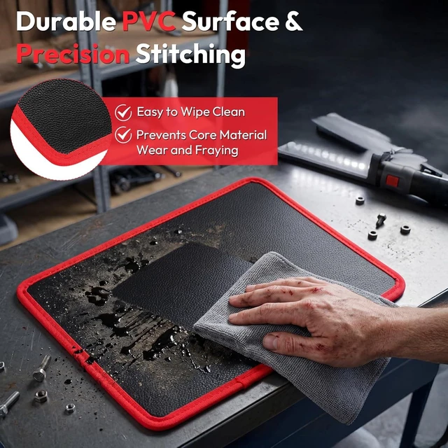 Alt view image 6 of 7 - 40lb Flexible Magnetic Tool Mat, Non-Slip PVC Surface, 12-5/8" x 9-5/8", 2-Pack