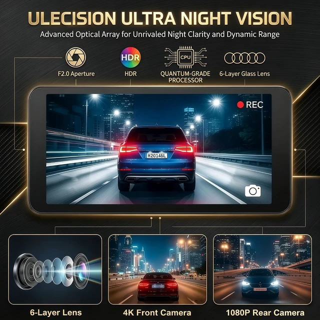 Alt view image 4 of 7 - 4K Front & Rear Dashcam with WiFi & GPS