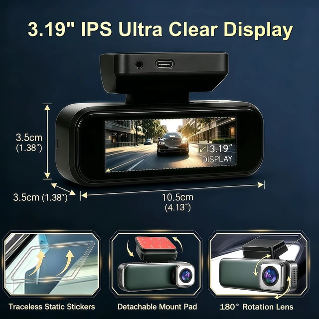 Alt view image 7 of 7 - 4K Front & Rear Dashcam with WiFi & GPS