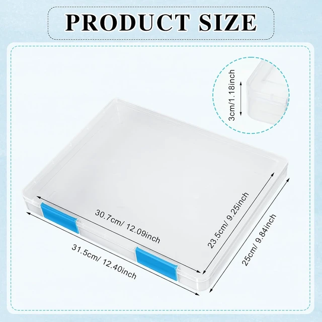 Alt view image 2 of 6 - 6-Pack Clear Paper Storage Box, 12.4 x 9.84 x 1.18 Inches, Blue