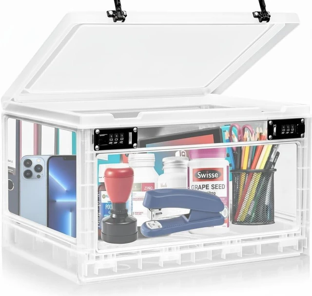 Main image of Large Lockable Medicine Box for Phone/Tablet & Snacks, Childproof First Aid Cabinet