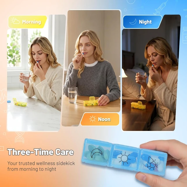 Alt view image 4 of 7 - 31-Day Monthly Pill Organizer, 3 Times a Day, AM/PM Pill Box