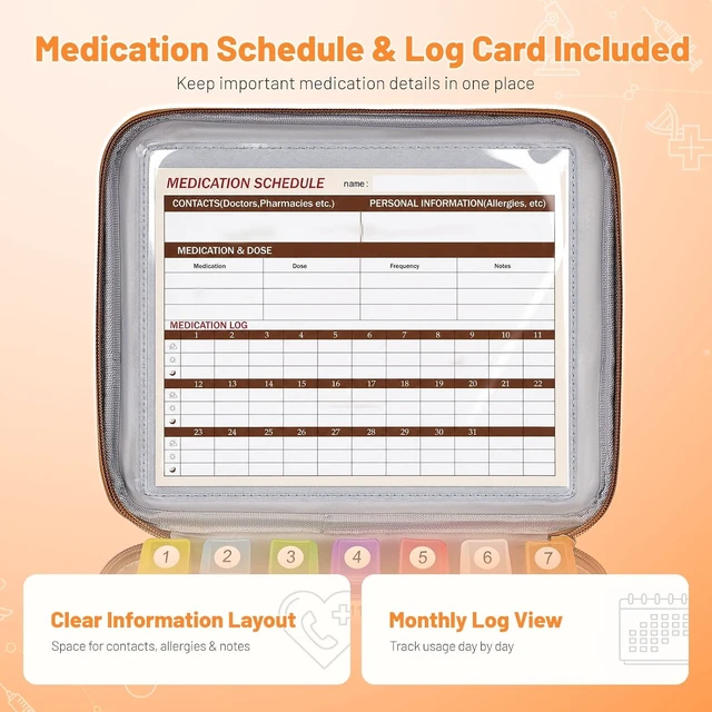 Alt view image 5 of 7 - 31-Day Monthly Pill Organizer, 3 Times a Day, AM/PM Pill Box