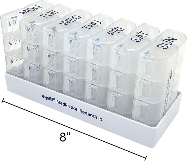 Alt view image 5 of 7 - Large Weekly Pill Organizer, 8 Times a Day x 7 Day, Vitamin & Medicine Box, Clear