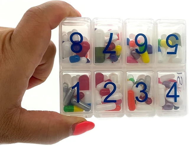 Alt view image 6 of 7 - Large Weekly Pill Organizer, 8 Times a Day x 7 Day, Vitamin & Medicine Box, Clear