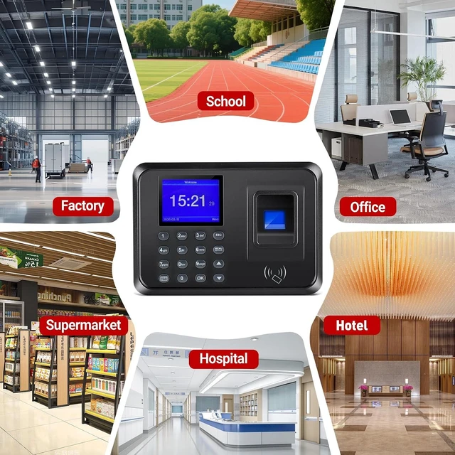 Alt view image 6 of 7 - Fingerprint Time Clock with RFID/PIN for Small Business