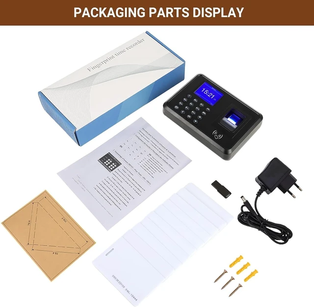 Alt view image 7 of 7 - Fingerprint Time Clock with RFID/PIN for Small Business