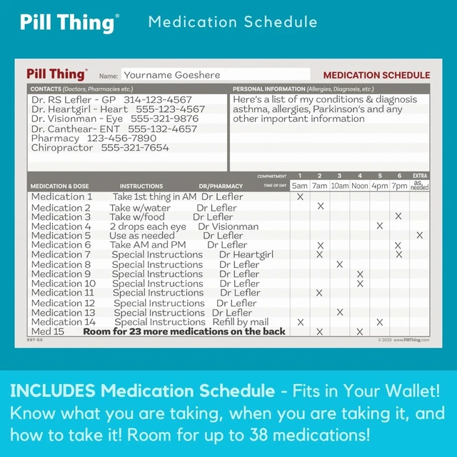 Alt view image 6 of 6 - Weekly Pill Box Organizer, 6 Times a Day, Secure 7-Day Pillbox