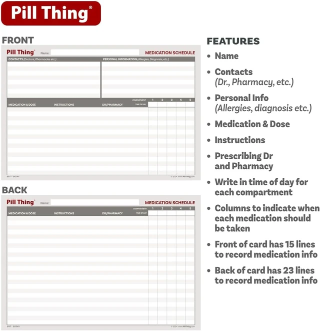 Alt view image 6 of 7 - Weekly Pill Box Organizer, 5 Times a Day, Secure 7-Day Pillbox