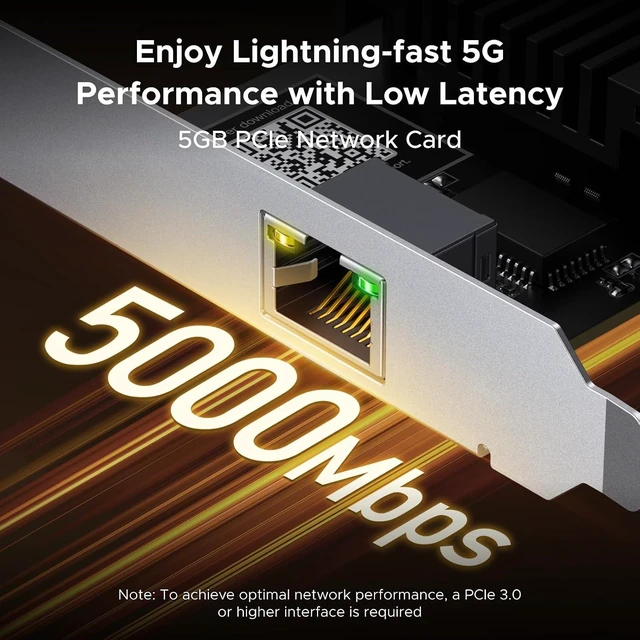 Alt view image 2 of 7 - 5G PCIe Ethernet Card for Windows 11/10 & Linux Kernel 5.17+