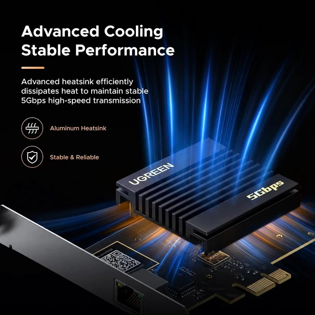 Alt view image 4 of 7 - 5G PCIe Ethernet Card for Windows 11/10 & Linux Kernel 5.17+