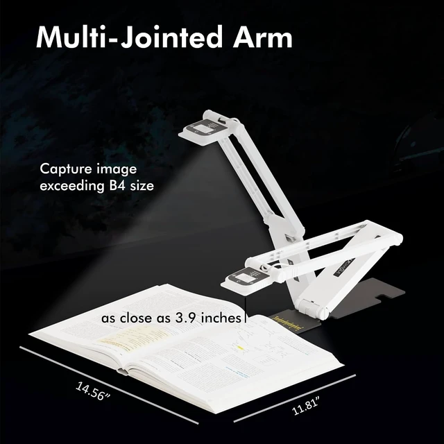 Alt view image 6 of 7 - INS-Flip 4 Foldable 4K 13MP Document Camera with LED & Mic, 0.67 lbs