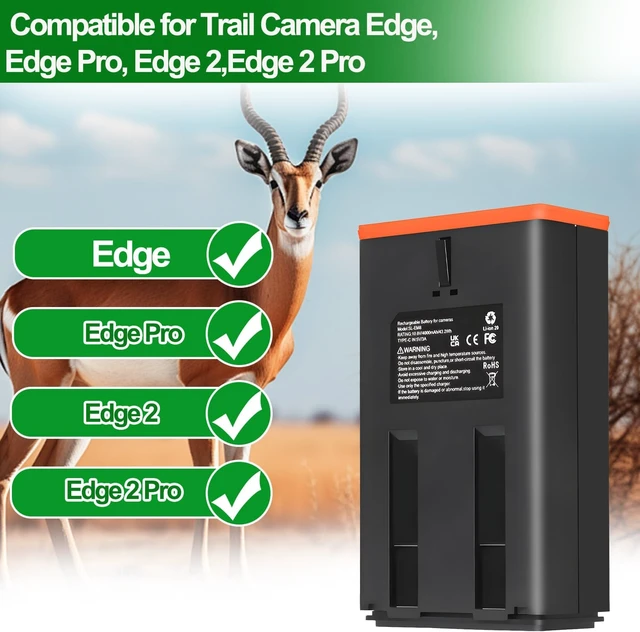 Alt view image 2 of 7 - 4-Pack 4000mAh Rechargeable Batteries for Moultrie Edge, Edge PRO, Edge 2 & Edge 2 PRO Trail Cameras
