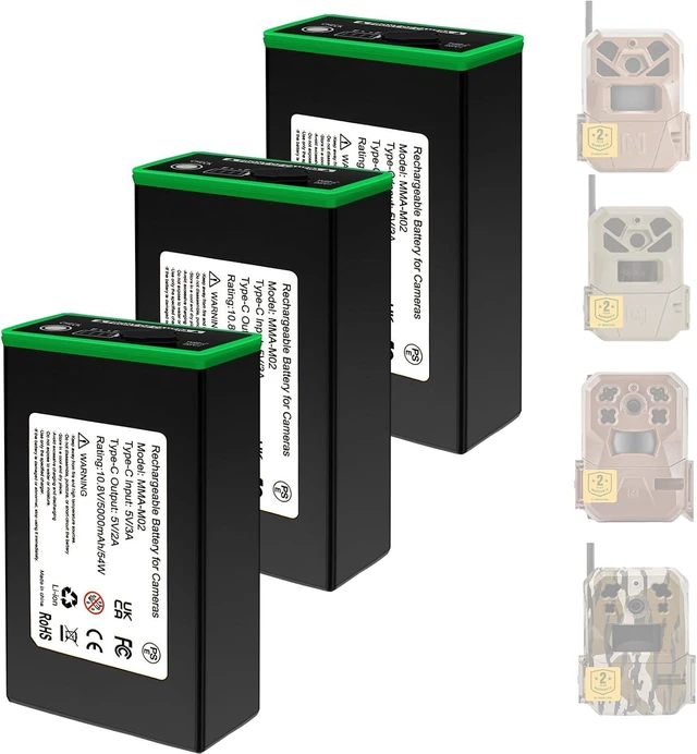 Main image of 3-Pack 5000mAh USB-C Battery for Moultrie Edge Cellular Trail Cameras
