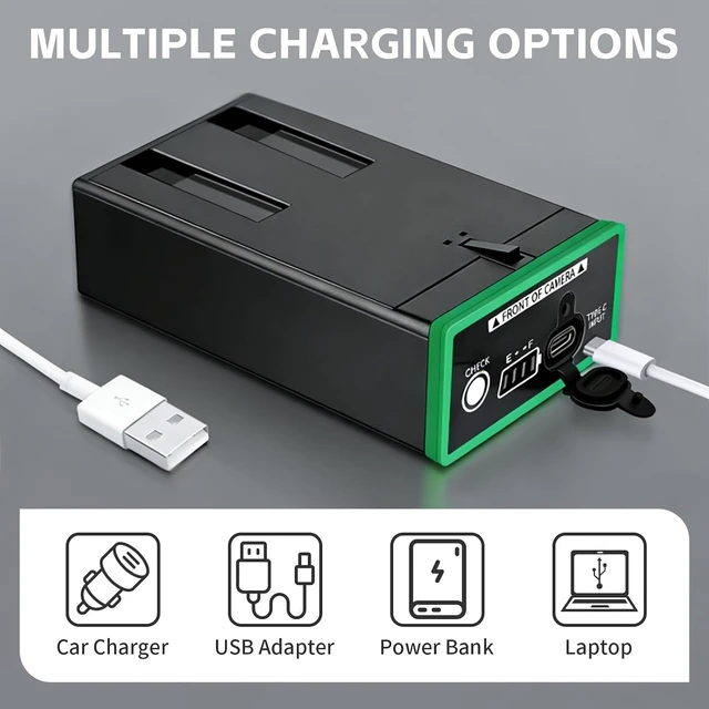 Alt view image 7 of 7 - 3-Pack 5000mAh USB-C Battery for Moultrie Edge Cellular Trail Cameras