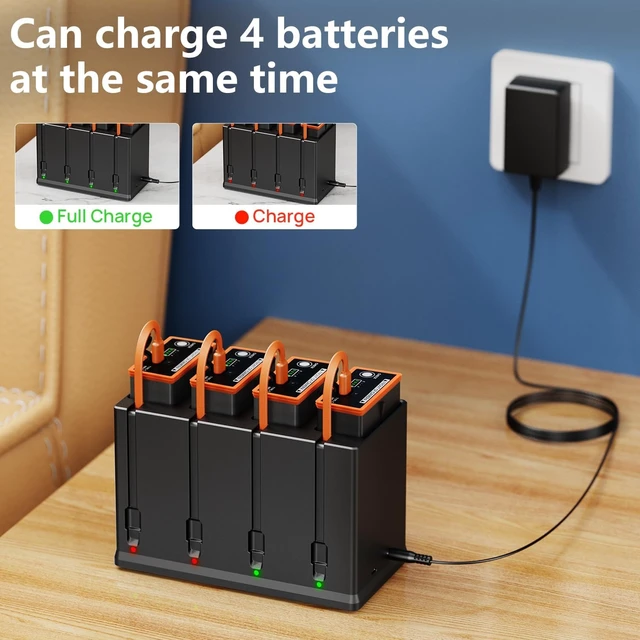 Alt view image 2 of 7 - 4-Pack 5000mAh Battery Pack with Charger for Moultrie Edge Series Cameras