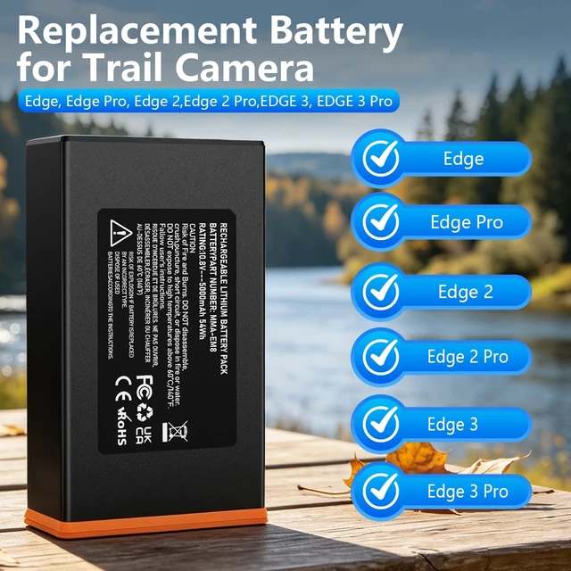 Alt view image 3 of 7 - 4-Pack 5000mAh Battery Pack with Charger for Moultrie Edge Series Cameras