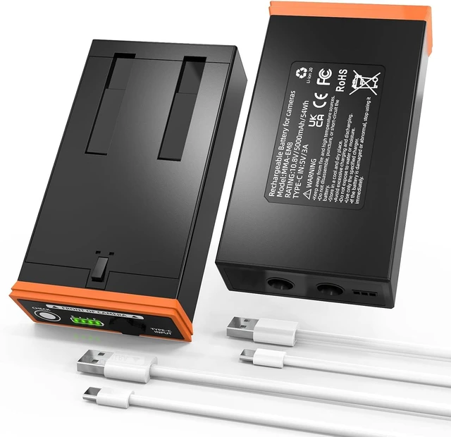 Main image of 2-Pack 5000mAh Rechargeable Lithium Battery for Moultrie Edge, Edge PRO, Edge 2 & Edge 2 PRO, USB-C & Solar Charging