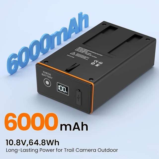 Alt view image 3 of 7 - 2-Pack 6000mAh Rechargeable Battery Pack for Moultrie Edge Trail Camera