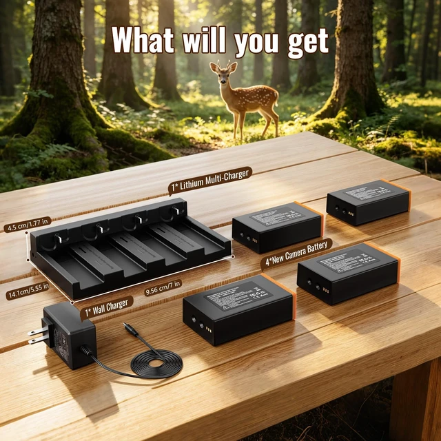 Alt view image 6 of 6 - 4-Pack 5000mAh Rechargeable Lithium Battery Pack with 4-Port Charger