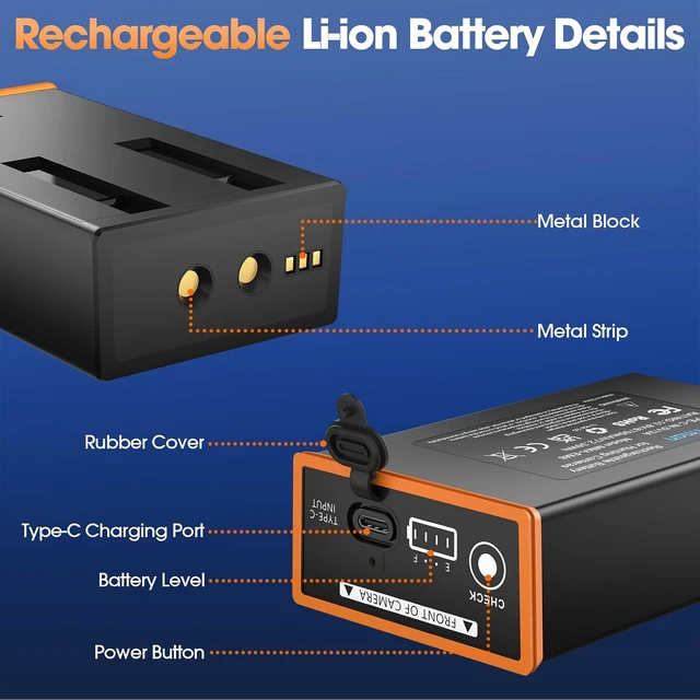 Alt view image 6 of 7 - 2-Pack 6700mAh Power Mag Rechargeable Lithium-Ion Battery for Moultrie Edge, Edge PRO, Edge 2 & Edge 2 PRO Trail Cameras