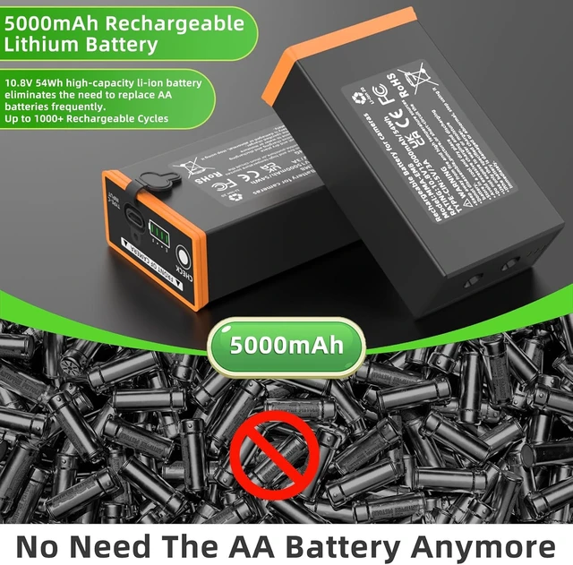 Alt view image 3 of 6 - 2-Pack 5000mAh Power Mag Rechargeable Lithium-Ion Battery for Moultrie Edge, Edge 2, Edge Pro & Edge 2 Pro